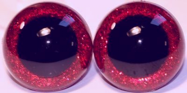 1 Paar Sicherheitsaugen Glitter Dunkelrot