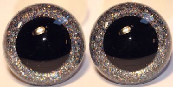 1 Paar Sicherheitsaugen Glitter Taubengrau