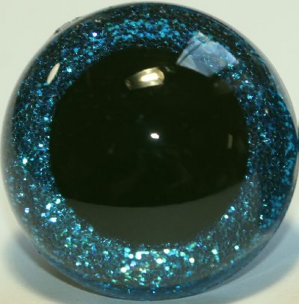 1 Paar Sicherheitsaugen Glitter Blau