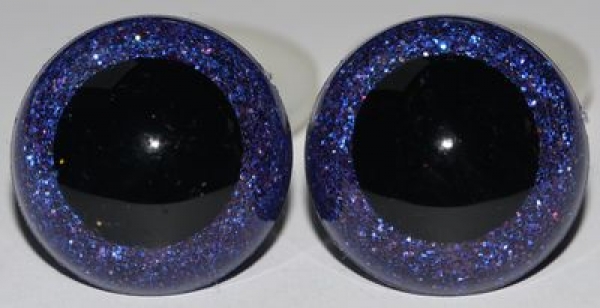 1 Paar Sicherheitsaugen Glitter Holo irisierend Dunkelblau