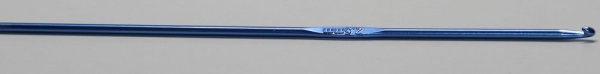 1 Häkelnadel 2,5 mm Metall blau