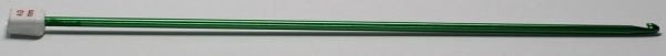 1 Häkelnadel 4 mm Metall grün tunesisch
