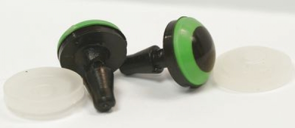 1 Paar 14 mm Sicherheitsaugen Comic Ball grün schwarz