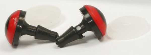 1 Paar 14 mm Sicherheitsaugen Comic Ball rot schwarz