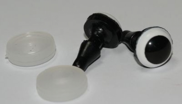 1 Paar 10 mm Sicherheitsaugen Comic Ball weiß schwarz