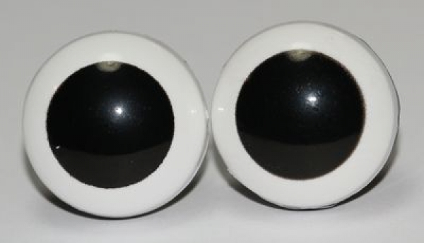 1 Paar 18 mm Sicherheitsaugen Comic Ball weiß schwarz