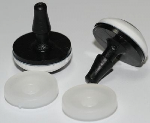 1 Paar 18 mm Sicherheitsaugen Comic Ball weiß schwarz