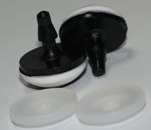 1 Paar 20 mm Sicherheitsaugen Comic Ball weiß schwarz