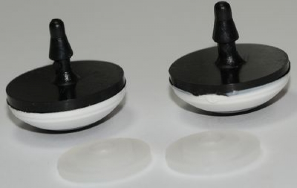 1 Paar 27 mm Sicherheitsaugen Comic Ball weiß schwarz
