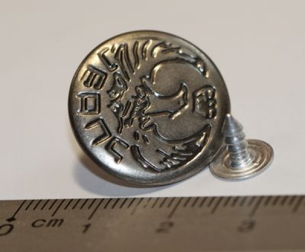 1 Knopf aus Metall für Jeans ca. 2 cm