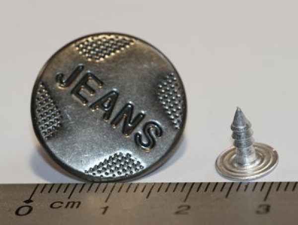 1 Knopf aus Metall für Jeans ca. 2 cm