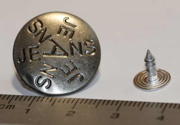 1 Knopf aus Metall für Jeans ca. 2 cm
