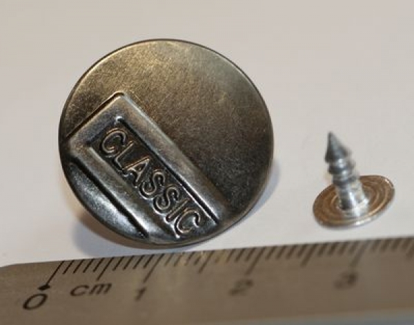 1 Knopf aus Metall für Jeans ca. 2 cm