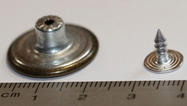 1 Knopf aus Metall für Jeans ca. 2 cm