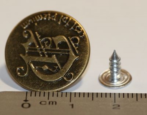 1 Knopf aus Metall für Jeans ca. 2 cm