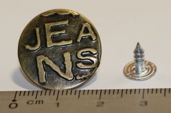 1 Knopf aus Metall für Jeans ca. 2 cm