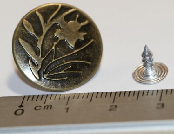 1 Knopf aus Metall für Jeans ca. 2 cm