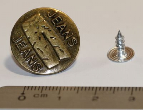 1 Knopf aus Metall für Jeans ca. 2 cm