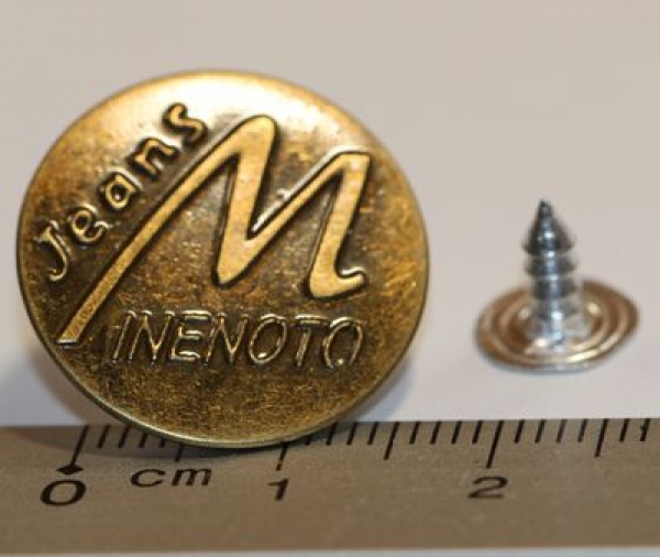 1 Knopf aus Metall für Jeans ca. 2 cm