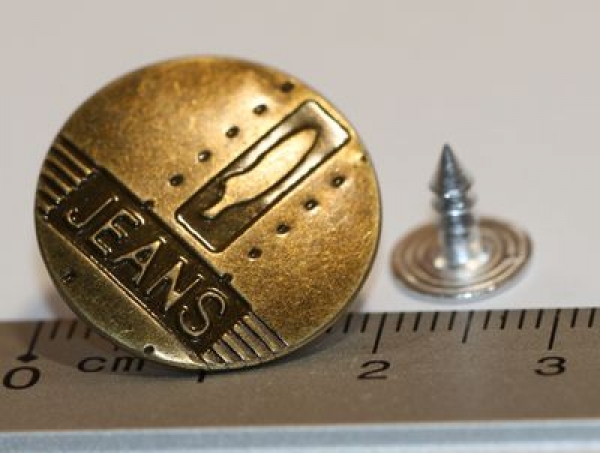 1 Knopf aus Metall für Jeans ca. 2 cm