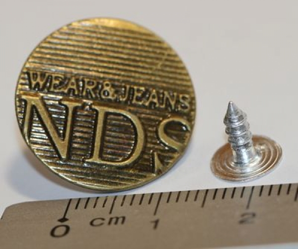 1 Knopf aus Metall für Jeans ca. 2 cm
