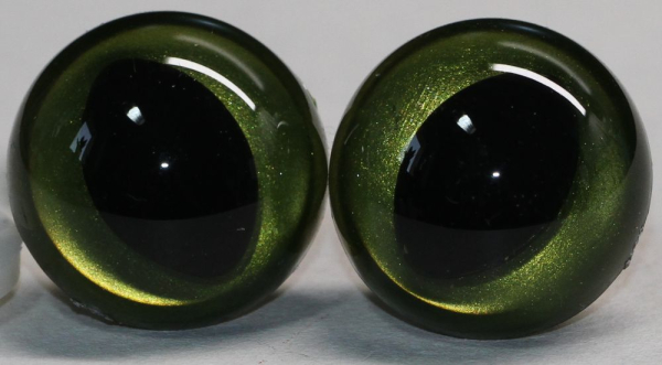 1 Paar Katzenaugen Drachenaugen Sicherheitsaugen olivgrün metallic