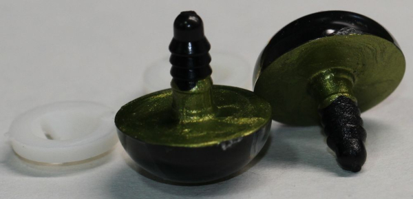 1 Paar Katzenaugen Drachenaugen Sicherheitsaugen olivgrün metallic