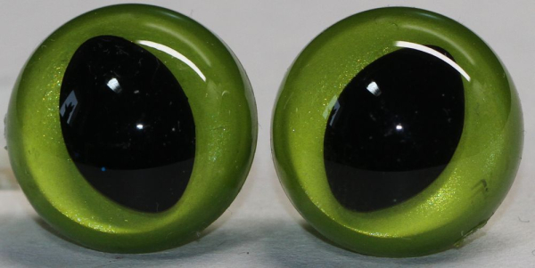 1 Paar Katzenaugen Drachenaugen Sicherheitsaugen lime metallic