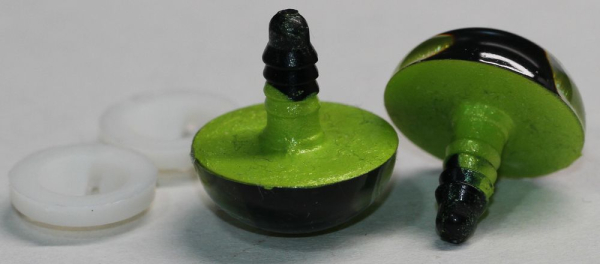 1 Paar Katzenaugen Drachenaugen Sicherheitsaugen lime metallic