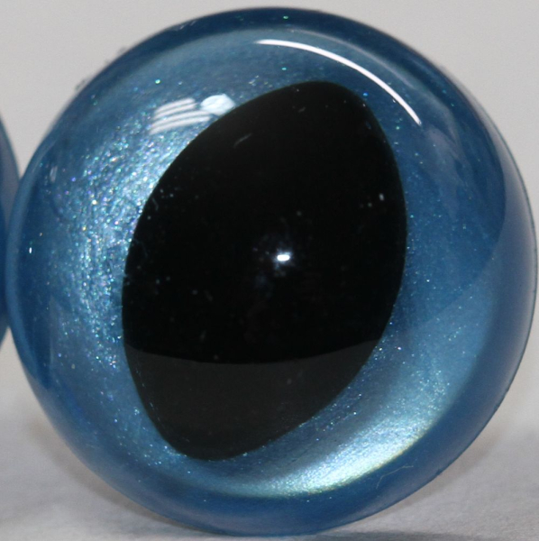 1 Paar Katzenaugen Drachenaugen Sicherheitsaugen hellblau metallic