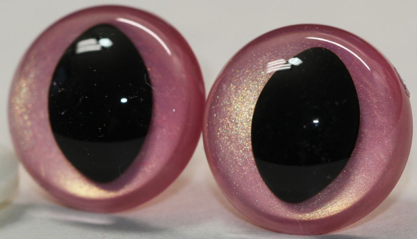 1 Paar Katzenaugen Drachenaugen Sicherheitsaugen neon pink metallic