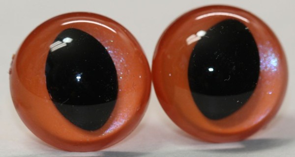 1 Paar Katzenaugen Drachenaugen Sicherheitsaugen orange metallic