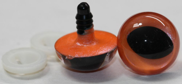 1 Paar Katzenaugen Drachenaugen Sicherheitsaugen orange metallic
