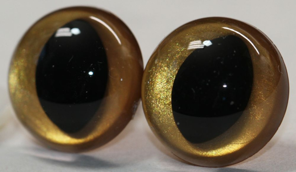 1 Paar Katzenaugen Drachenaugen Sicherheitsaugen gold leuchtend metallic