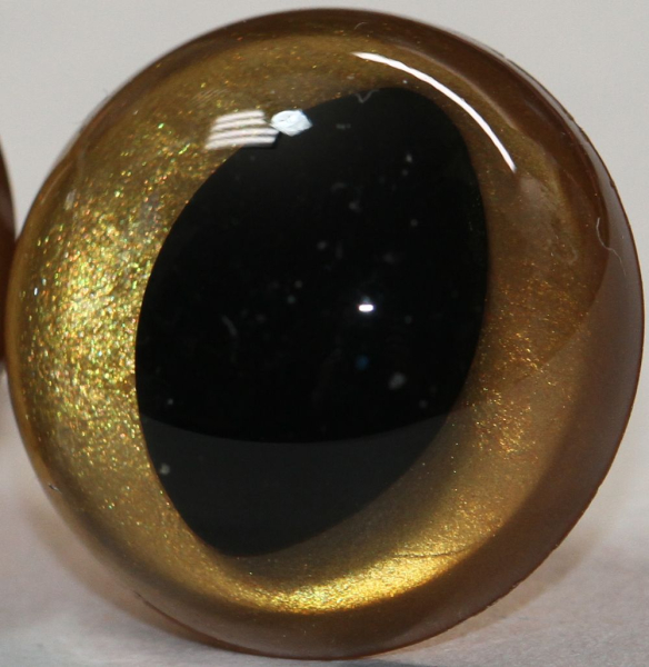 1 Paar Katzenaugen Drachenaugen Sicherheitsaugen gold leuchtend metallic