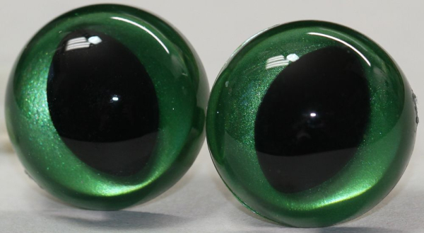 1 Paar Katzenaugen Drachenaugen Sicherheitsaugen apfelgrün metallic