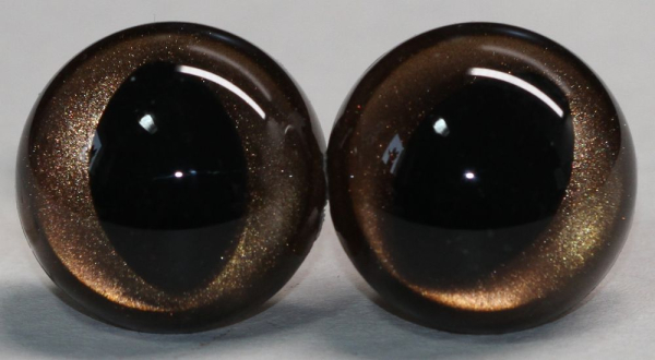 1 Paar Katzenaugen Drachenaugen Sicherheitsaugen braun metallic