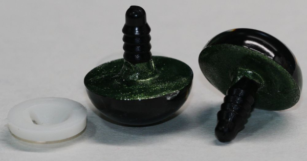 1 Paar Katzenaugen Drachenaugen Sicherheitsaugen grün metallic