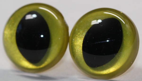 1 Paar Katzenaugen Drachenaugen Sicherheitsaugen gelb metallic