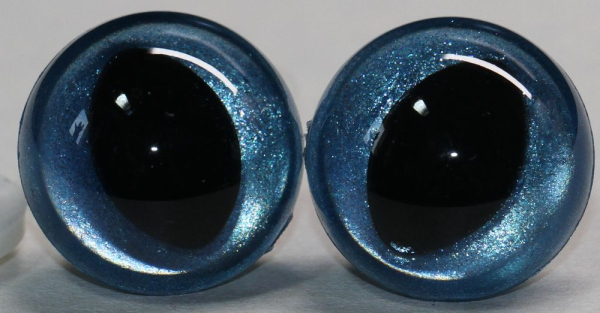 1 Paar Katzenaugen Drachenaugen Sicherheitsaugen mittelblau metallic
