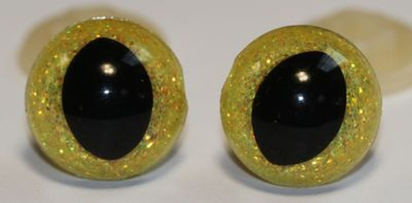 Katzenaugen Drachenaugen Glitzer Glitter Goldgelb_2