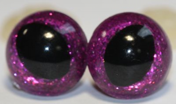 1 Paar Katzenaugen Drachenaugen Sicherheitsaugen Glitter Fuchsia