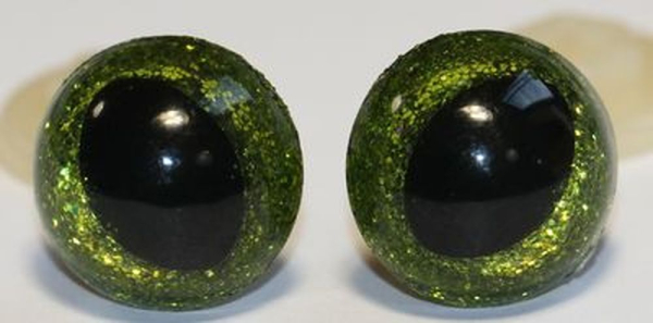 Katzenaugen Drachenaugen Sicherheitsaugen Glitter Goldgrün_2