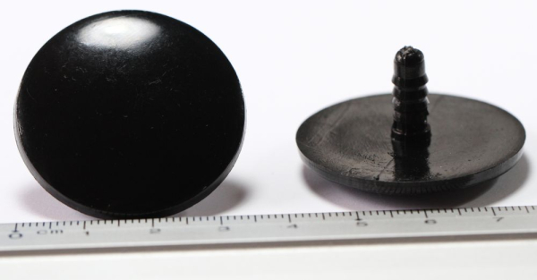 1 Paar Sicherheitsaugen 35 mm Knopfaugen schwarz durchgefärbt rund
