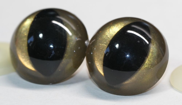 1 Paar Katzenaugen Drachenaugen 30 mm Sicherheitsaugen Champagner gold metallic