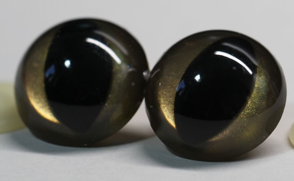 1 Paar Katzenaugen Drachenaugen 30 mm Sicherheitsaugen Champagner gold metallic