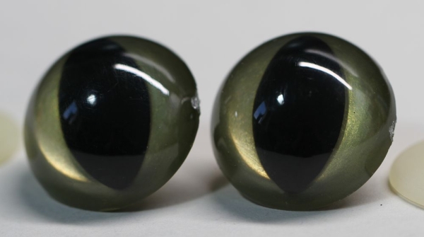 1 Paar Katzenaugen Drachenaugen 30 mm Sicherheitsaugen Citrine gold metallic