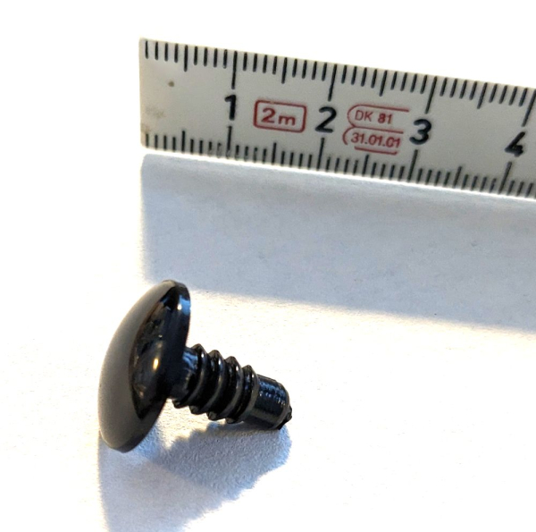 1 Paar Sicherheitsaugen 16 mm Knopfaugen schwarz durchgefärbt rund