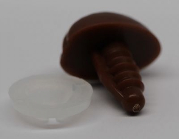 Sicherheitsnase 11 mm x 16 mm Koala hart braun glänzend mit Sicherheitsscheibe