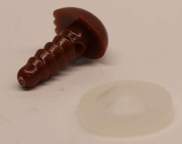 Sicherheitsnase 7 mm x 9 mm Koala hart braun glänzend mit Sicherheitsscheibe
